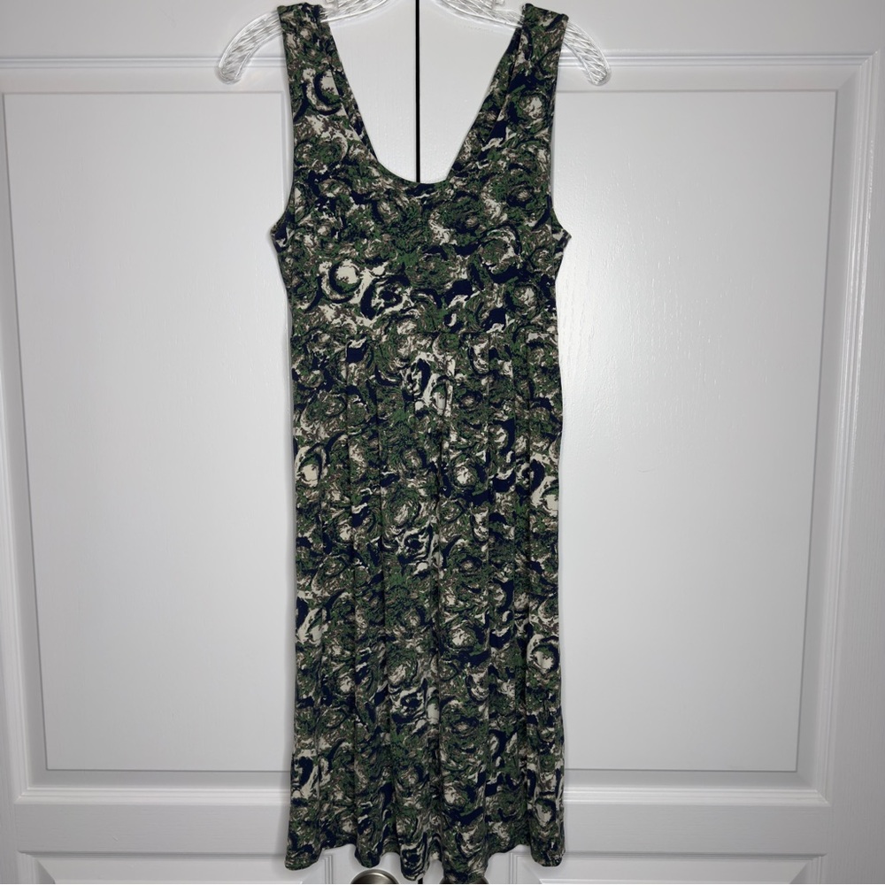 Porridge Anthropologie Sleeveless Floral Midi Dress Women’s XS Green Blue - Picture 5 of 11